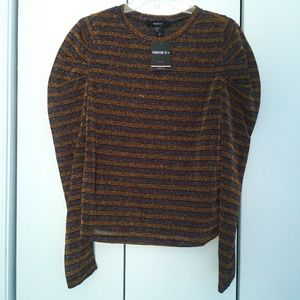 NWT Forever 21+ Striped Long-Sleeve Top